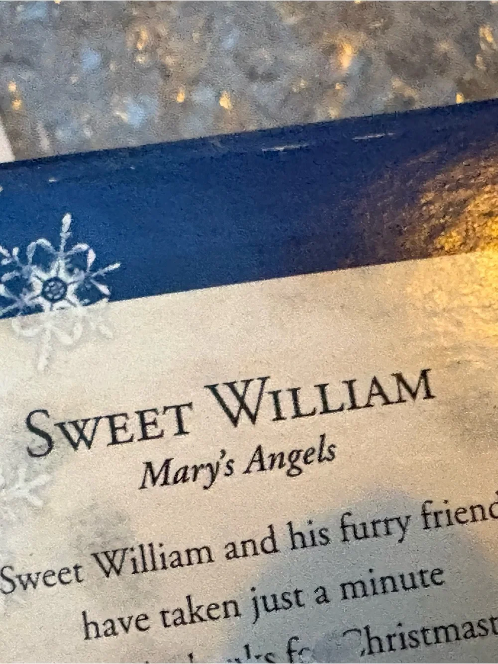 Hallmark Sweet William Angel Ornament - Purple Outfit, White Wings